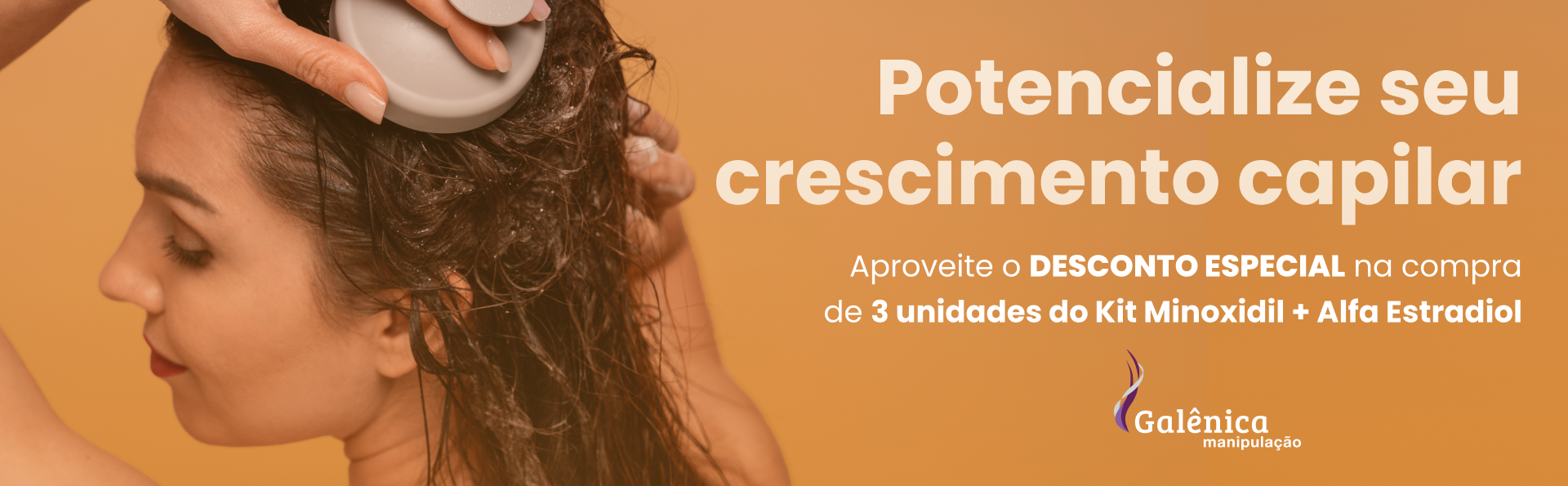 Kit 03 Minoxidil + Alfa-Estradiol Estímulo de Crescimento de Cabelo - 100mL